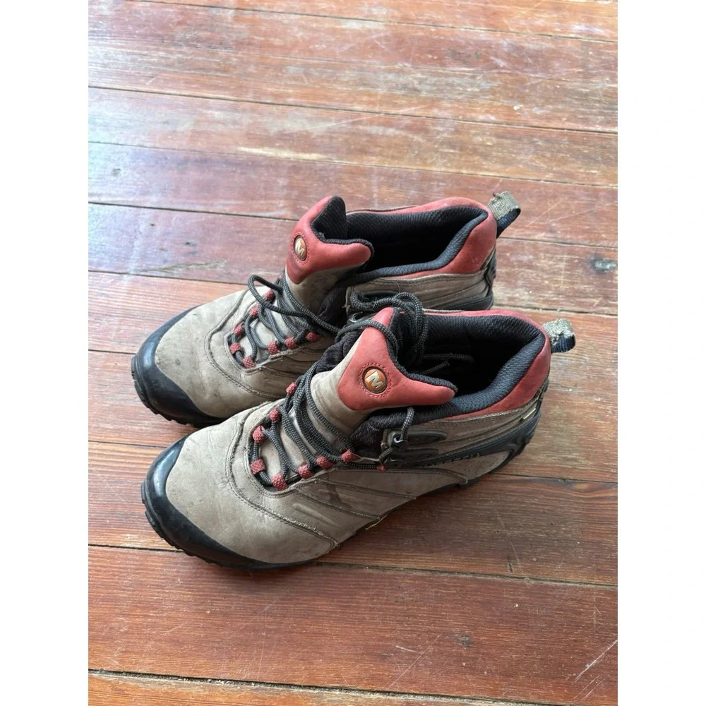 Merrell Men Continuum Hiking Trail Boots Walnut US 11 UK 10.5 EUR 45 Vibram Sole